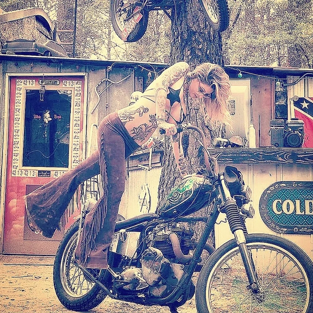 PETITE LENGTH Hiphugger Fringe Bell Bottoms in BROWN TIE DYE Rocker Festival - Picture 6 of 13